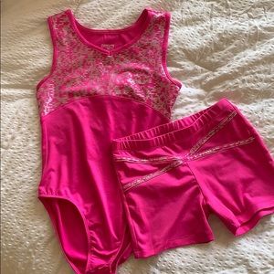 Danskin leotard with matching shorts